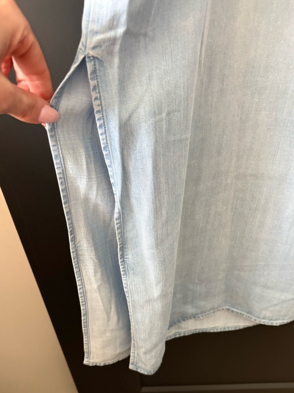 NWT Anthropologie Cloth & Stone Light Blue Chambray Maxi Dress - Picture 5 of 7